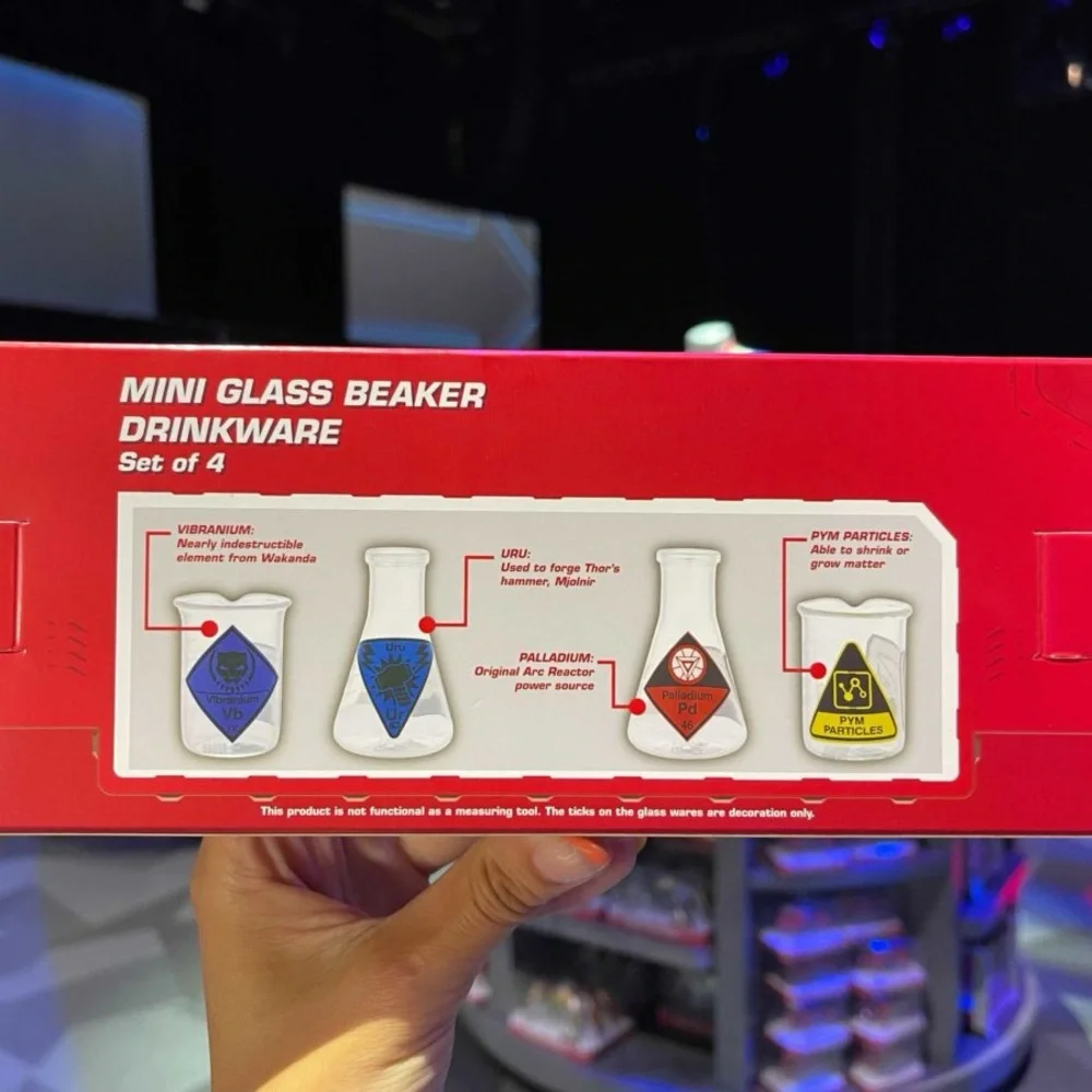 Avengers Marvel Beaker Shot Glass Set Vibranium Uru Palladium Pym Particles